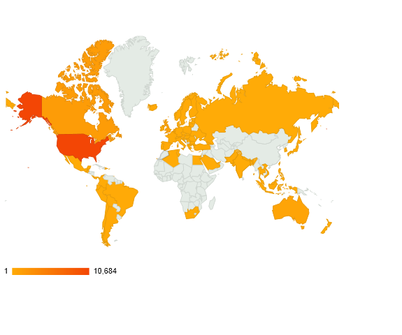Countries where people have viewed R2ADV from.